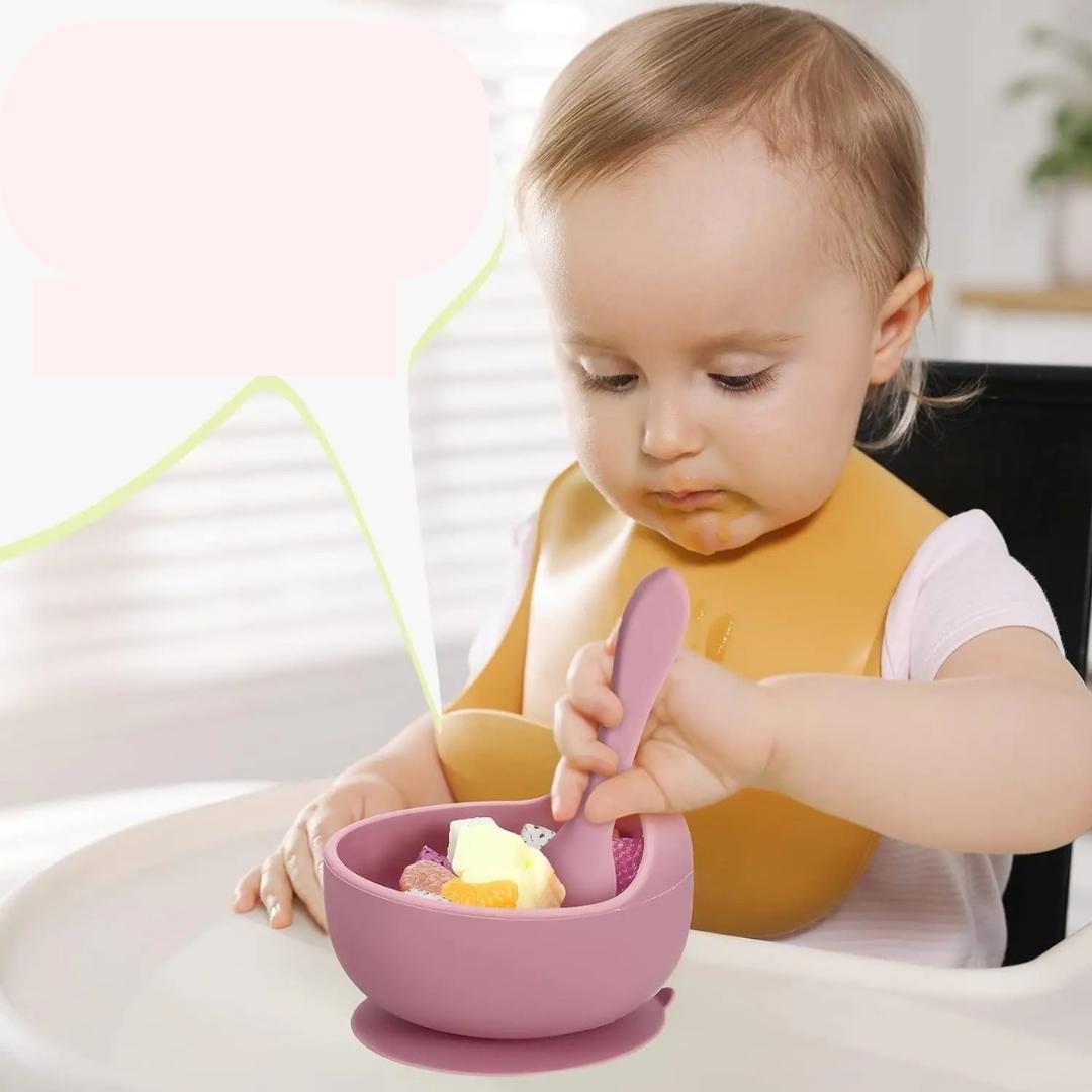 Bol Antidérapant en Silicone – Apprentissage des Repas Sans Débordements