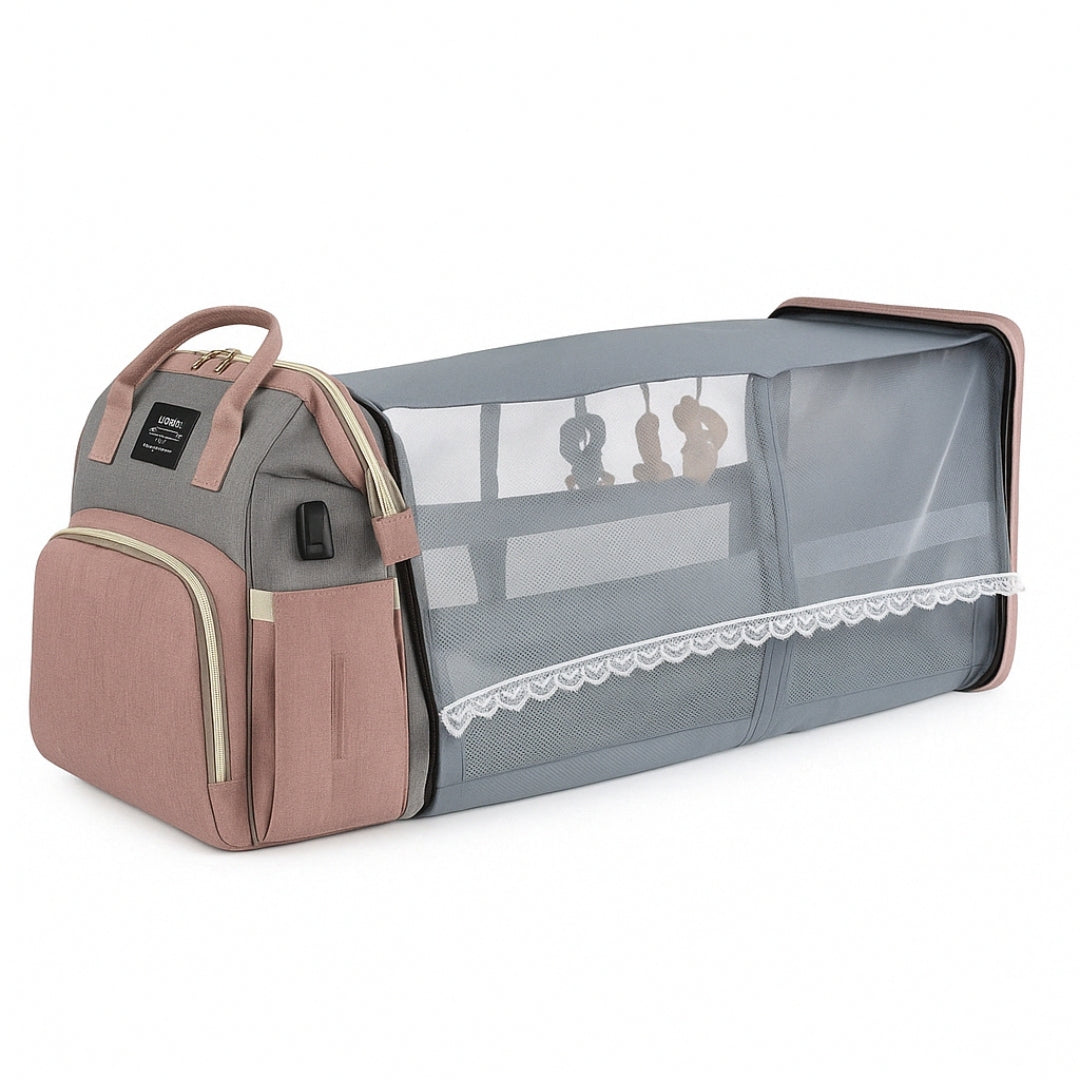Sac Multifonction Bébé avec Lit et Port USB – Élégance & Innovation